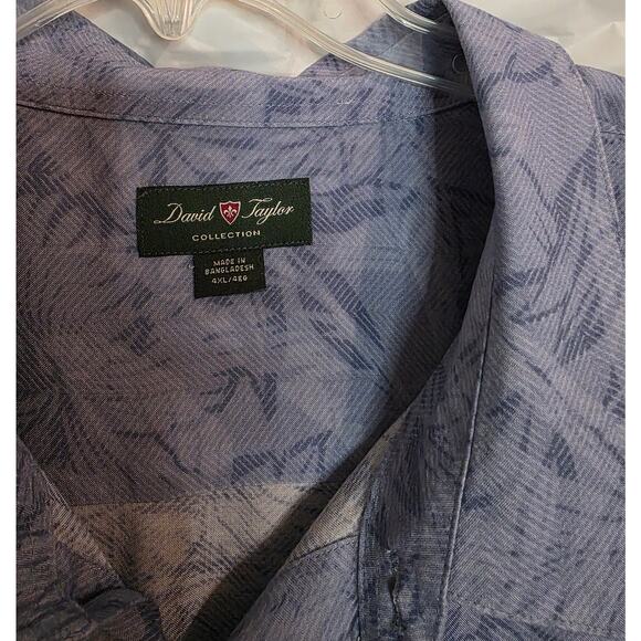 David Taylor Collection Shirt Men's Size 4XL/Reg Blue Button Down Short Sleeve - Picture 2 of 6
